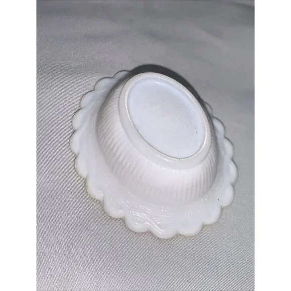 Vtg Mosser Mini Chicken on Nest Tie Dye Glass Salt Cellar Basket C880 - Picture 9 of 10